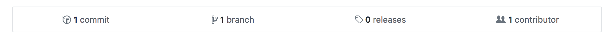Only one commit on GitHub